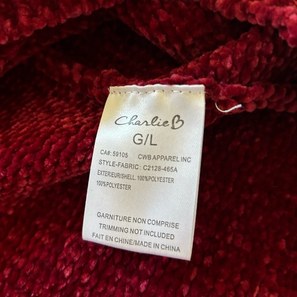 Burgundy Chenille Pull-over Sweater Top - Picture 7 of 7